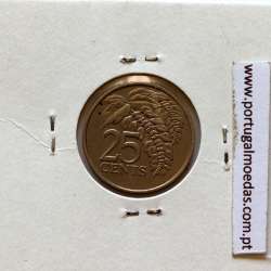 Trindade e Tobago, 25 Cents 1984 cuproníquel, (Bela), World Coins Trinidad and Tobago KM 32