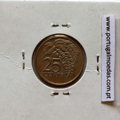 Trindade e Tobago, 25 Cents 1983 cuproníquel, (Bela), World Coins Trinidad and Tobago KM 32