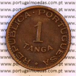 India 1 Tanga 1947 Bronze, Tanga 1947 of India Portuguese, (VF), World Coins India Portuguese KM 24