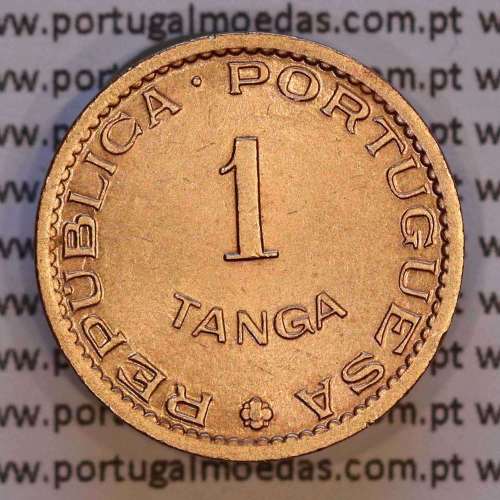 India coin of 1 Tanga 1952 Bronze, Tanga 1952 of India Portuguese, (AU/UNC), World Coins India Portuguese KM 28