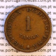 India coin of 1 Tanga 1952 Bronze, Tanga 1952 of India Portuguese, (VF+), World Coins India Portuguese KM 28