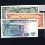Peru - Lote de 7 Notas Diferentes - Serie 1969-1988 (Não Circuladas)