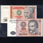 Peru - Lot of 7 Different Banknotes - Series 1969-1988 (Não Circuladas)