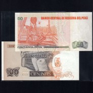 Peru - Lot of 7 Different Banknotes - Series 1969-1988 (Não Circuladas)