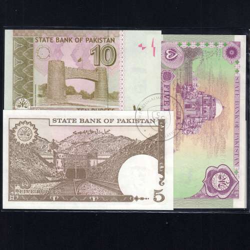 Pakistan - Lot of 6 different banknotes - Series 1975-2006 (Uncirculated)