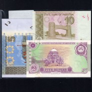 Paquistão - Lote de 7 Notas Diferentes - Serie 1975-2008 (Não Circuladas)