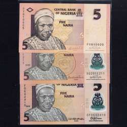 Nigeria - Lot of 5 Different Banknotes - Series 2006-2015 (Uncirculated)