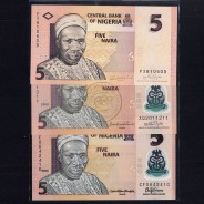 Nigéria - Lote de 5 Notas Diferentes - Serie 2006-2015 (Não Circuladas)