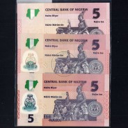 Nigeria - Lot of 5 Different Banknotes - Series 2006-2015 (Uncirculated)