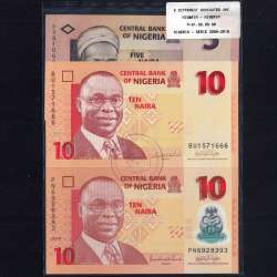 Nigeria - Lot of 5 Different Banknotes - Series 2006-2015 (Uncirculated)