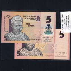 Nigeria - Lot of 2 Different Banknotes - Series 2006-2015 (Uncirculated)