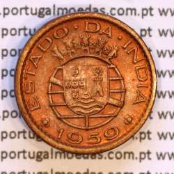 India Portuguese Colony 10 centavos 1959 bronze, $10 centavos 1959 Índia, (AU/UNC), World Coins India Portuguese KM 30