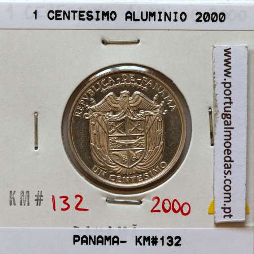 Panamá, 1 Centesimo 2000 Alumínio, Um Centésimo 2000, (Soberba), World Coins Panama KM 132