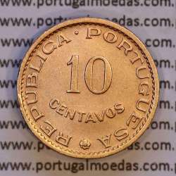 India portuguese, 10 centavos 1958 bronze, $10 centavos 1958 colony Índia Portuguese , (XF), World Coins India Portuguese KM3 0