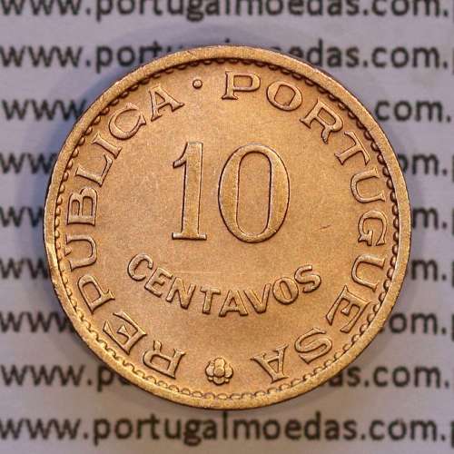 India portuguese, 10 centavos 1958 bronze, $10 centavos 1958 colony Índia Portuguese , (XF), World Coins India Portuguese KM3 0