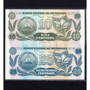 Nicarágua - Lote de 4 Notas Diferentes - Serie 1991 (Não Circuladas)