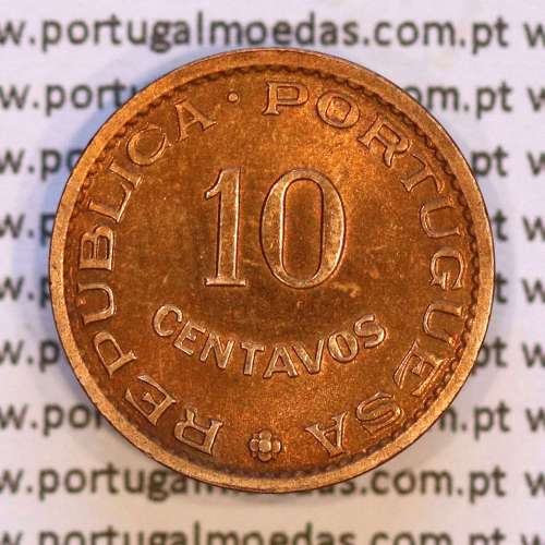 India portuguese, 10 centavos 1958 bronze, $10 centavos 1958 colony Índia Portuguese , (XF), World Coins India Portuguese KM30
