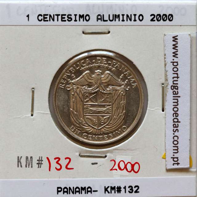Panama, 1 Centesimo 2000 Aluminium, Um Centésimo 2000, (UNC), World Coins Panama KM 132
