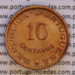 India portuguese, 10 centavos 1958 bronze, $10 centavos 1958 colony Índia Portuguese , (XF), World Coins India Portuguese KM 30