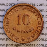 India portuguese, 10 centavos 1958 bronze, $10 centavos 1958 colony Índia Portuguese , (XF), World Coins India Portuguese KM 30