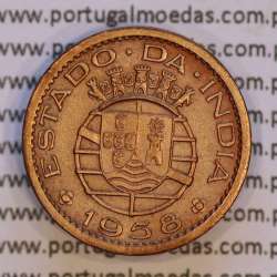 India portuguese, 10 centavos 1958 bronze, $10 centavos 1958 colony Índia Portuguese , (XF), World Coins India Portuguese KM 30