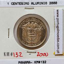 Panama, 1 Centesimo 2000 Aluminium, Um Centésimo 2000, (UNC), World Coins Panama KM 132