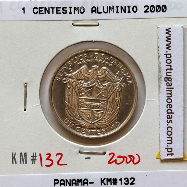Panama, 1 Centesimo 2000 Aluminium, Um Centésimo 2000, (UNC), World Coins Panama KM 132