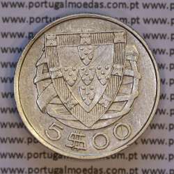 5 escudos 1937 Prata, 5$00 Escudos 1937 prata Republica Portuguesa, (MBC), World Coins Portugal KM 581