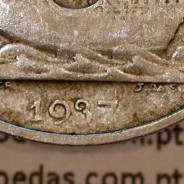 5 escudos 1937 Prata, 5$00 Escudos 1937 prata Republica Portuguesa, (MBC), World Coins Portugal KM 581