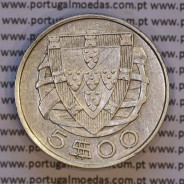 Silver coin 5 Escudos 1937 of Portugal, 5$00 Escudos 1937 silver of the Portuguese Republic, (VF), World Coins Portugal KM 581