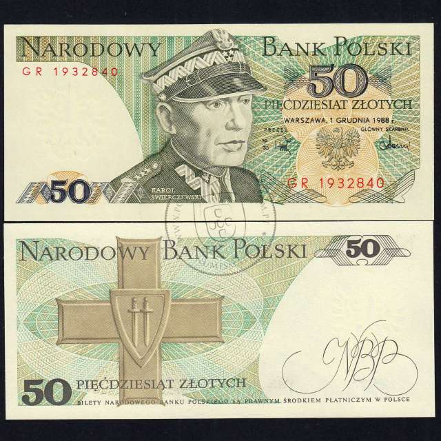 Polónia - Nota de 50 Zlotych 1988 (Não Circulada) - Pick 142