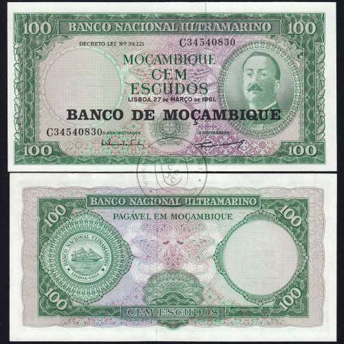 Moçambique - Nota de 100 Escudos 1976 (Não Circulada) - Pick 117