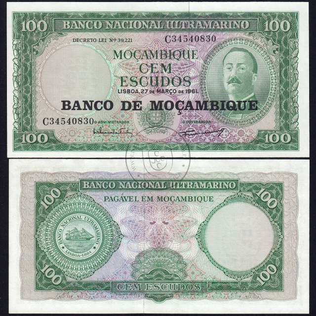 Mozambique - 100 Escudos 1976 (Uncirculated) - Pick 117