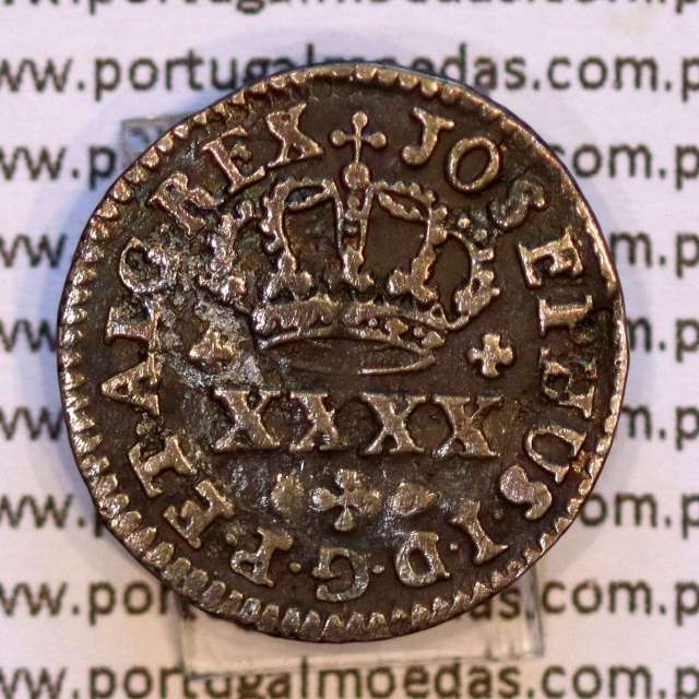 Portugal, silver coin Half Tostão of D. José I (1750-1777), diadem 1 point, 50 Réis Silver JOSEPHUS, WorldCoins Portugal KM236.1