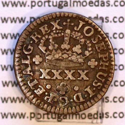 Meio Tostão Prata D. José I (1750 -1777), 50 Réis Prata JOSEPHUS, Diadema losango 2 pontos, World Coins Portugal KM 236.1