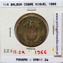 Panama, 1/4 Balboa 1966 Copper Nickel Clad, Quarter Balboa 1966, (MBC), World Coins Panama KM 11.2a