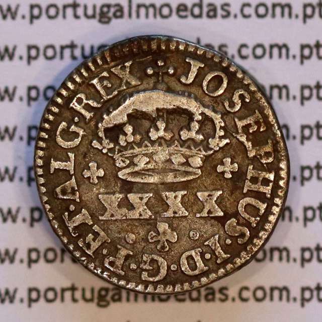 Portugal, silver coin Half Tostão of D. José I (1750-1777) Diamonds Diadem, 50 Réis Silver JOSEPHUS, WorldCoins Portugal KM236.1
