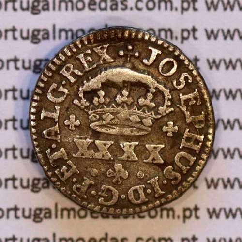 Portugal, silver coin Half Tostão of D. José I (1750-1777) Diamonds Diadem, 50 Réis Silver JOSEPHUS, WorldCoins Portugal KM236.1