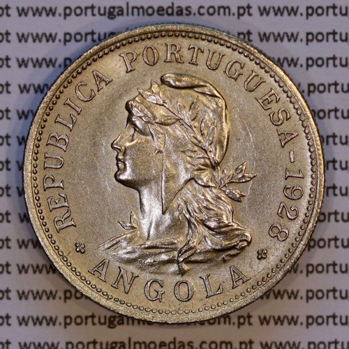 Angola, 50 centavos 1928 em alpaca,"$50" centavos 1928 Angola, (Bela/Soberba), Ex- Colónia Angola, World Coins Angola KM 69