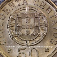 Angola 50 centavos 1928 em alpaca,"$50" centavos 1928 Angola, (Bela/Soberba), Ex- Colónia Angola, World Coins Angola KM 69