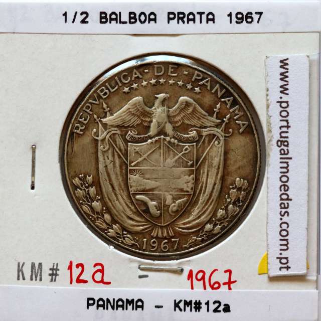 Panama, 1/2 Balboa 1967 Silver, Half Balboa 1967, (VF), World Coins Panama KM 12a.1