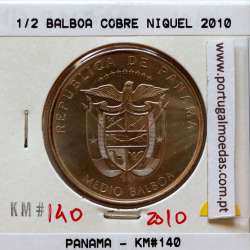 Panama, 1/2 Balboa 2010 Copper Nickel Clad, Half Balboa 2010, (UNC), World Coins Panama KM 140
