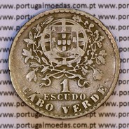 Cape Verde coin 1 Escudo 1930 Nickel brass, 1$00 Escudo alpaca 1930, Former Portuguese colony, (VF), World Coins Cape Verde KM 5