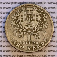 Cape Verde coin 1 Escudo 1930 Nickel brass, 1$00 Escudo alpaca 1930, Former Portuguese colony, (VF), World Coins Cape Verde KM 5