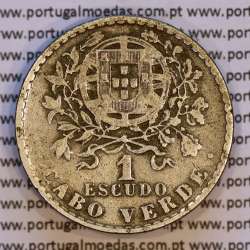 Cape Verde coin 1 Escudo 1930 Nickel brass, 1$00 Escudo alpaca 1930, Former Portuguese colony, (VF), World Coins Cape Verde KM 5