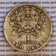 Cabo Verde, 1 Escudo 1930 alpaca, 1$00 Escudo alpaca 1930, Ex-Colónia de Cabo verde, (MBC), World Coins Cape Verde KM 5
