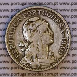 Cabo Verde, 1 Escudo 1930 alpaca, 1$00 Escudo alpaca 1930, Ex-Colónia de Cabo verde, (MBC), World Coins Cape Verde KM 5