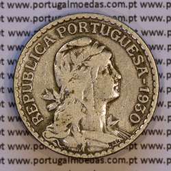 Cabo Verde, 1 Escudo 1930 alpaca, 1$00 Escudo alpaca 1930, Ex-Colónia de Cabo verde, (MBC), World Coins Cape Verde KM 5