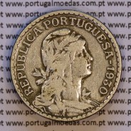 Cabo Verde, 1 Escudo 1930 alpaca, 1$00 Escudo alpaca 1930, Ex-Colónia de Cabo verde, (MBC), World Coins Cape Verde KM 5