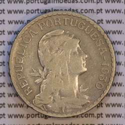 Cabo Verde, 1 Escudo 1930 alpaca, 1$00 Escudo alpaca 1930, Ex-Colónia de Cabo verde, (MBC-), World Coins Cape Verde KM 5